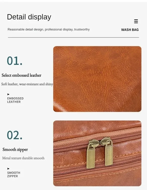 حقيبة أدوات سفر جلدية