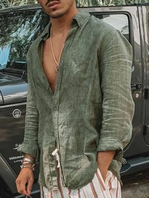 قميص رجالي كاجوال بأكمام طويلة