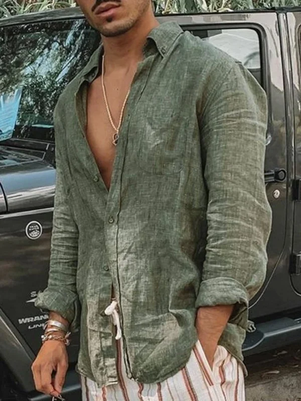 قميص رجالي كاجوال بأكمام طويلة