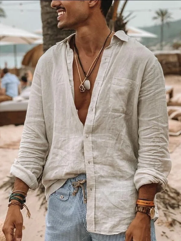 قميص رجالي كاجوال بأكمام طويلة