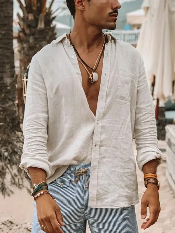 قميص رجالي كاجوال بأكمام طويلة